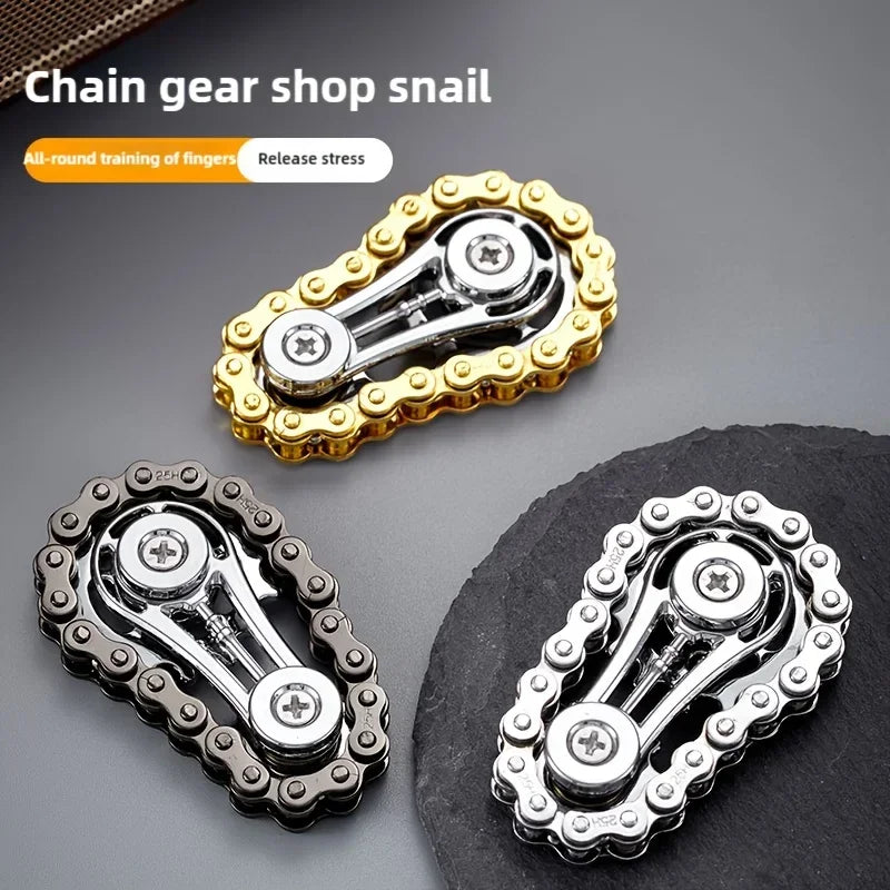 Metal Chain Sprocket Fidget Spinner for Stress Relief
