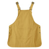A mustard yellow waterproof unisex work apron with chest pockets and adjustable straps.
