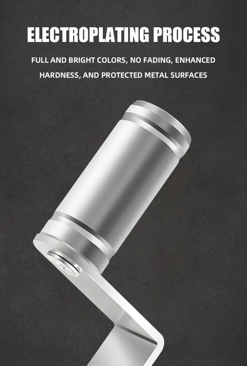 A close-up view of a silver electroplated phone mount designed for motorcycle or bicycle handlebars.