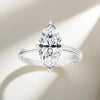 Marquise Cut Moissanite Engagement Ring in Sterling Silver