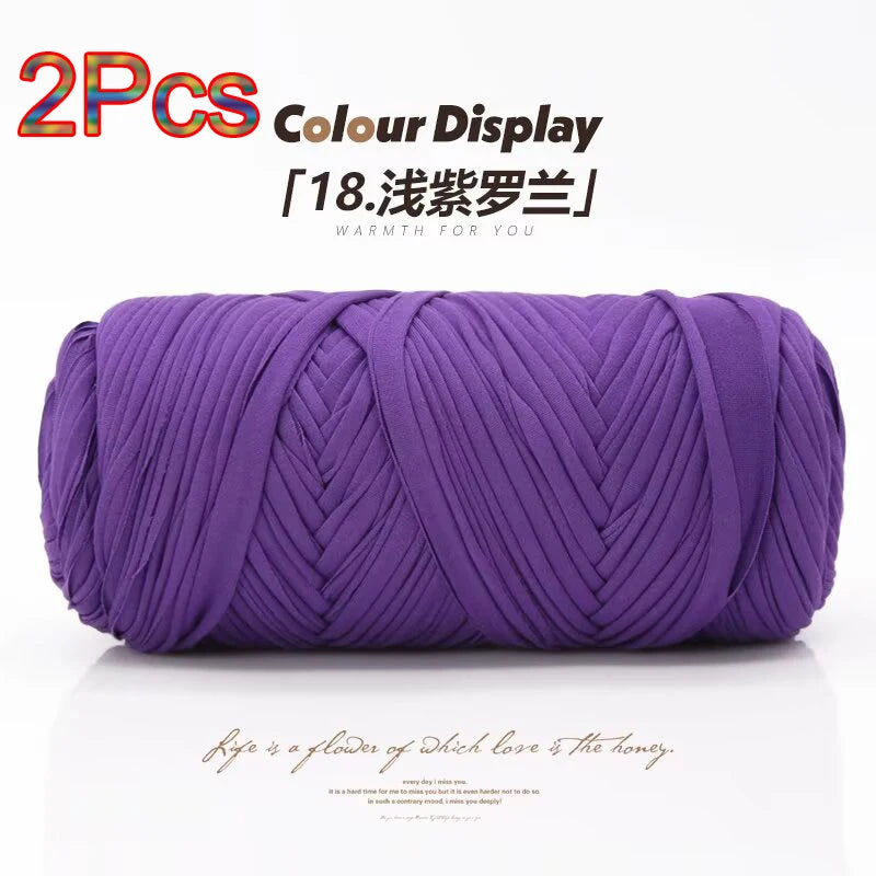 Elastic T-Shirt Yarn for Crochet and Knitting (2-Pack, 50m Each)