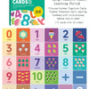 A set of Montessori high-contrast flash cards for baby visual stimulation featuring numbers, shapes, and basic math symbols.