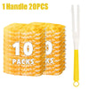 A pack of 20 disposable microfiber duster handles in yellow.