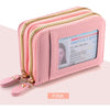 PU Leather Women's Multi-Slot Zipper Wallet Card Holder