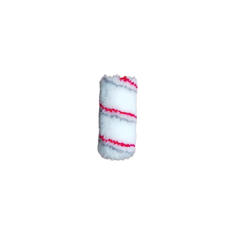 A white paint edger roller with red stripes used for clean trim and ceiling lines.