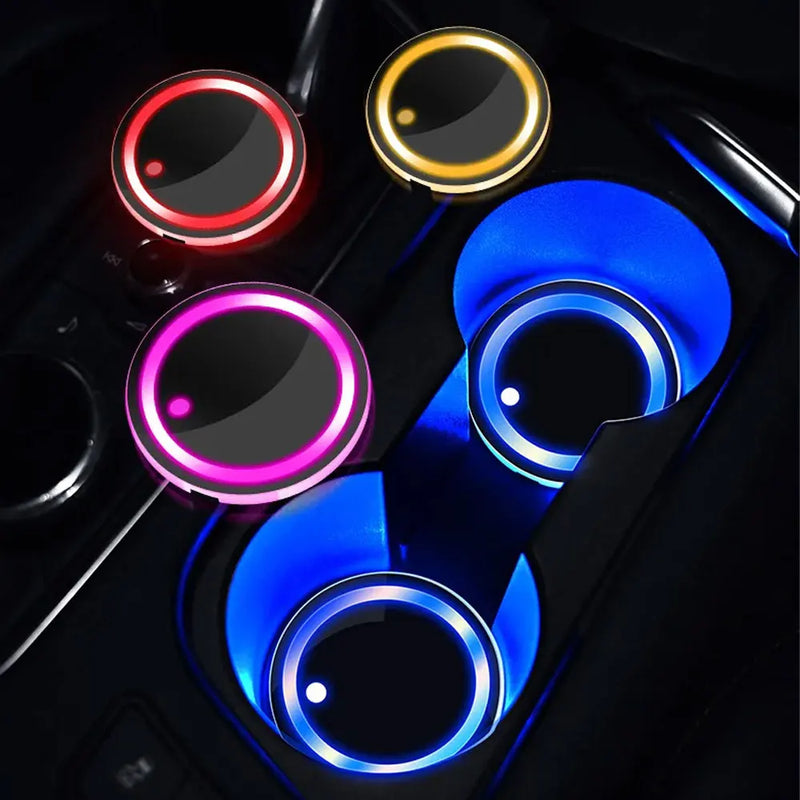 Rechargeable LED Car Cup Holder Coasters