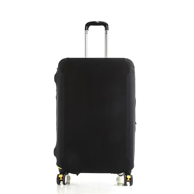 Black stretchy suitcase cover protector for 18-32 inch luggage with a silver handle.