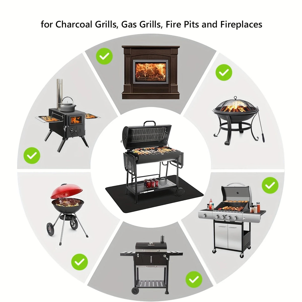 Double-Sided Fireproof BBQ Grill Mat for Outdoor Cooking
