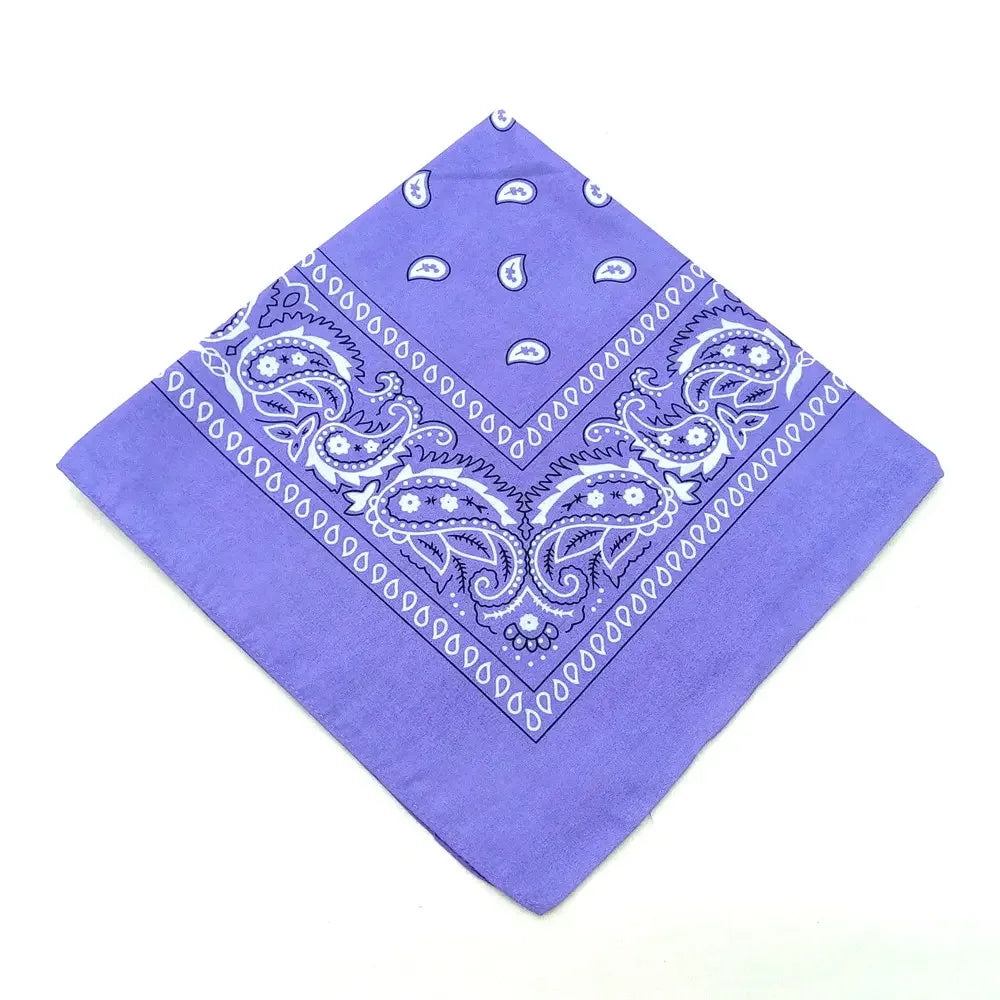 Paisley Bandana Square Scarf – 55cm Cotton Blend for Men and Women