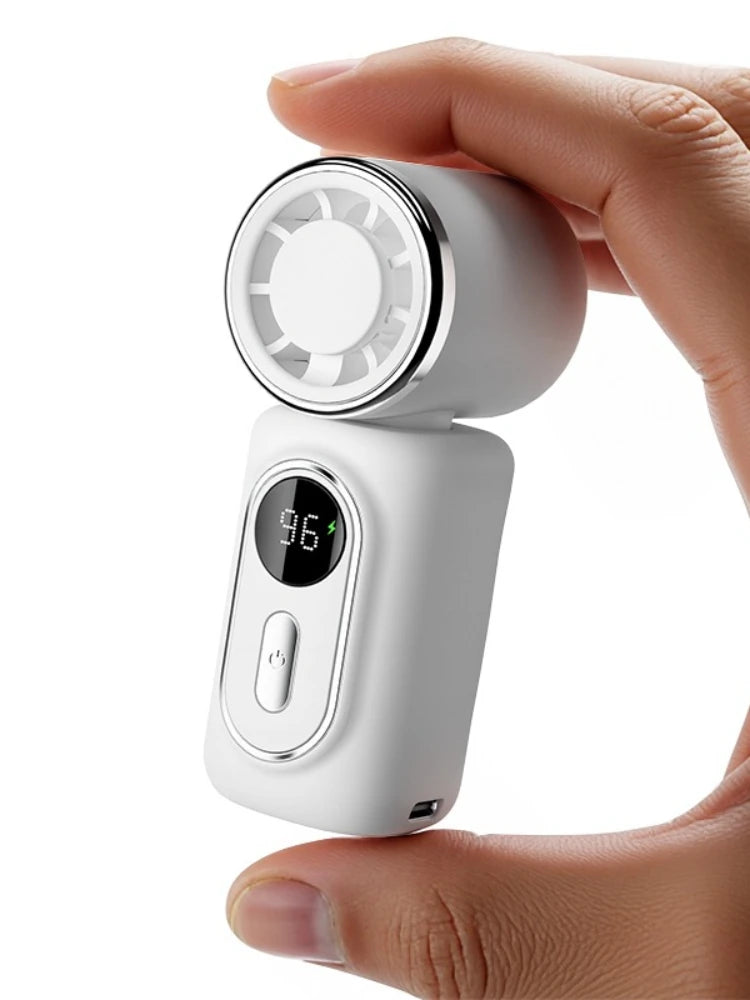 Portable Rechargeable Mini Handheld Fan with 5 Speeds & LED Display