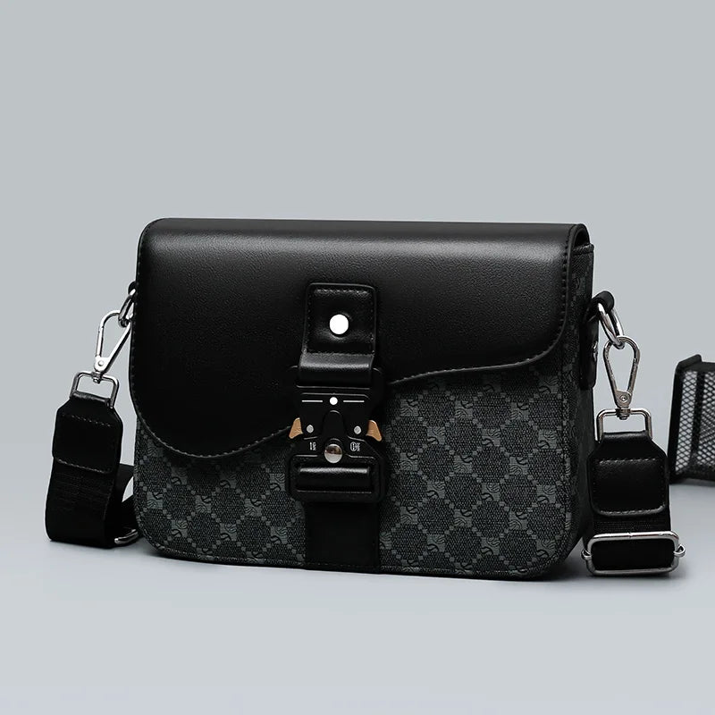 Men's Jacquard Crossbody Bag with Waterproof Finish