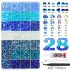 Mixed Color Resin Rhinestone Set with AB Finish – 24/28 Grid Flatback Drills for Crafting & Decoration