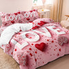 Romantic Red Rose Bedding Set with Duvet Cover and Pillowcases