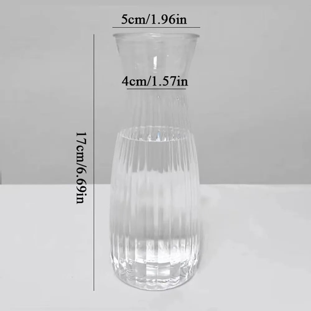 Clear Striped Plastic Flower Vase for Desk & Home Decor