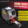 3-in-1 Laser Distance Measurer with Tape Measure and Cross-Line Level