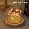 Tulpen-LED-Nachtlicht mit Glaskuppel