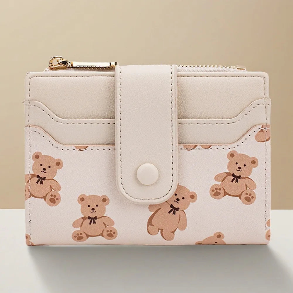 Compact PU Leather Wallet for Women with Card Slots and Coin Pocket