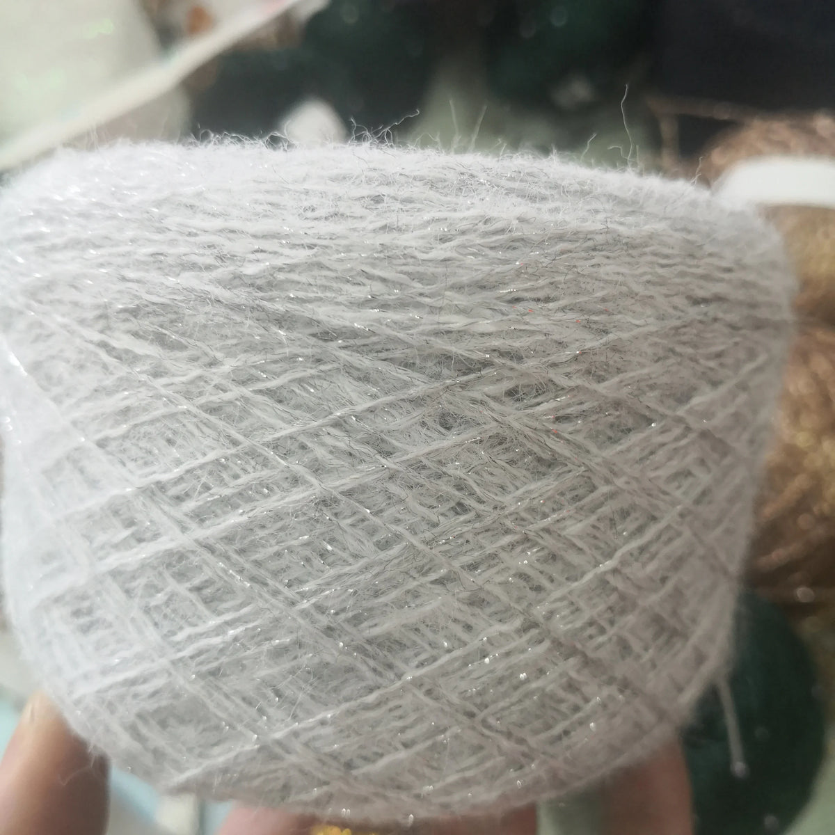 Glitter Blended Cotton Yarn Skein for Knitting & Crochet