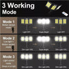Diagram showing three working modes of a solar powered outdoor wall light: Motion sensor mode, low light plus motion sensor m