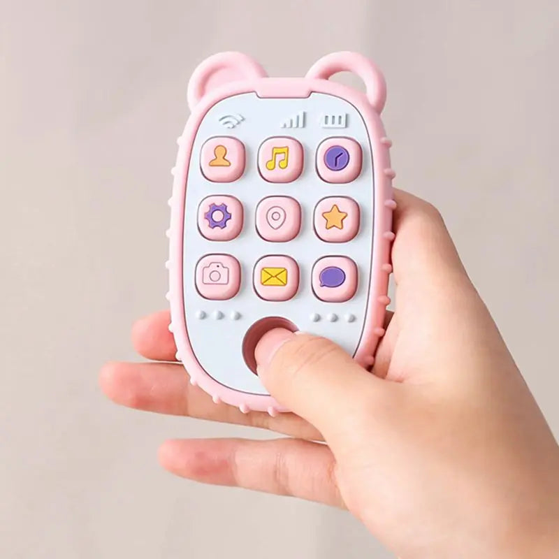 Baby Teething Gloves with Cartoon Bear Design