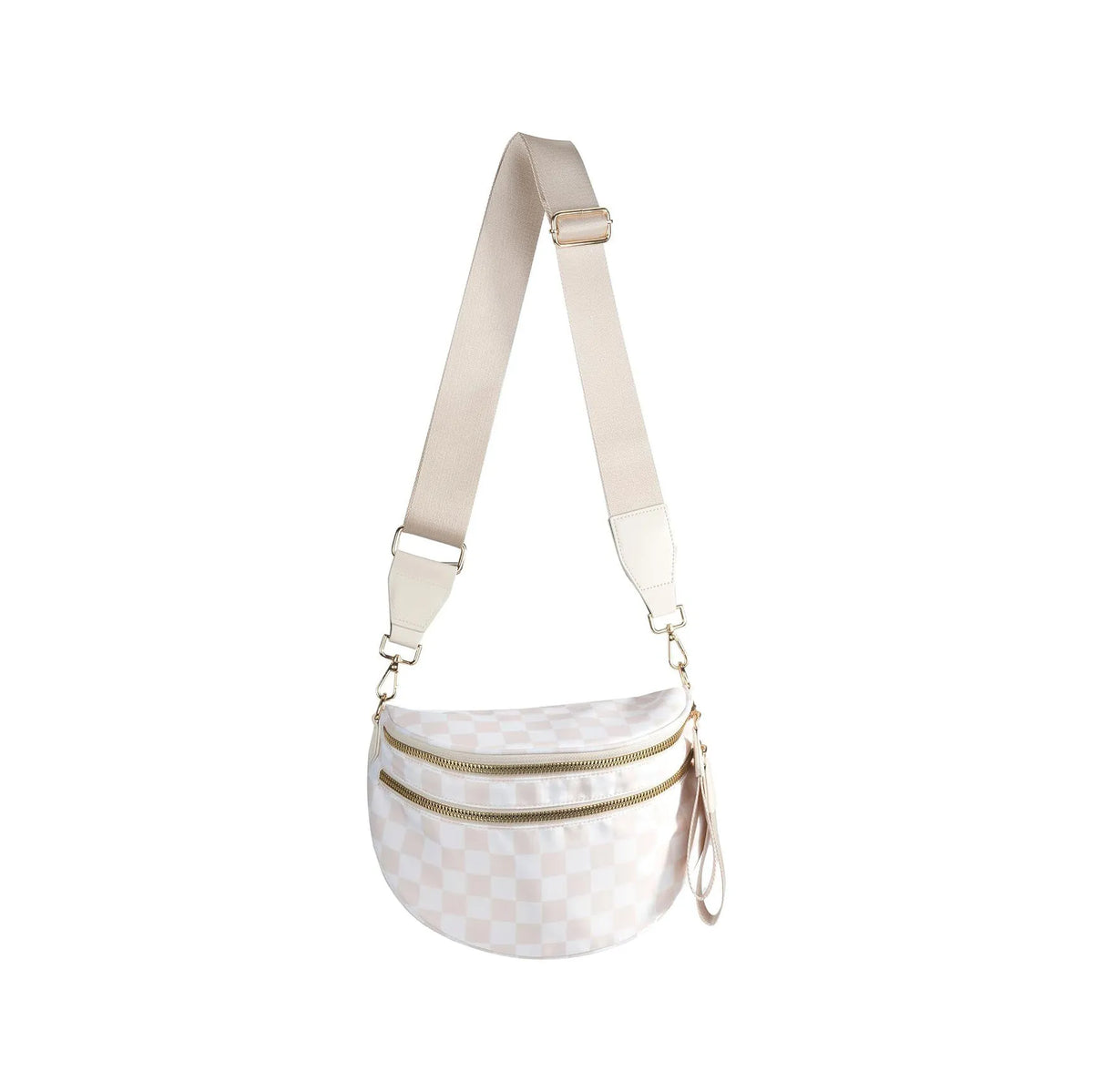 Women's Checkered Multi-Function Crossbody Waist Bag