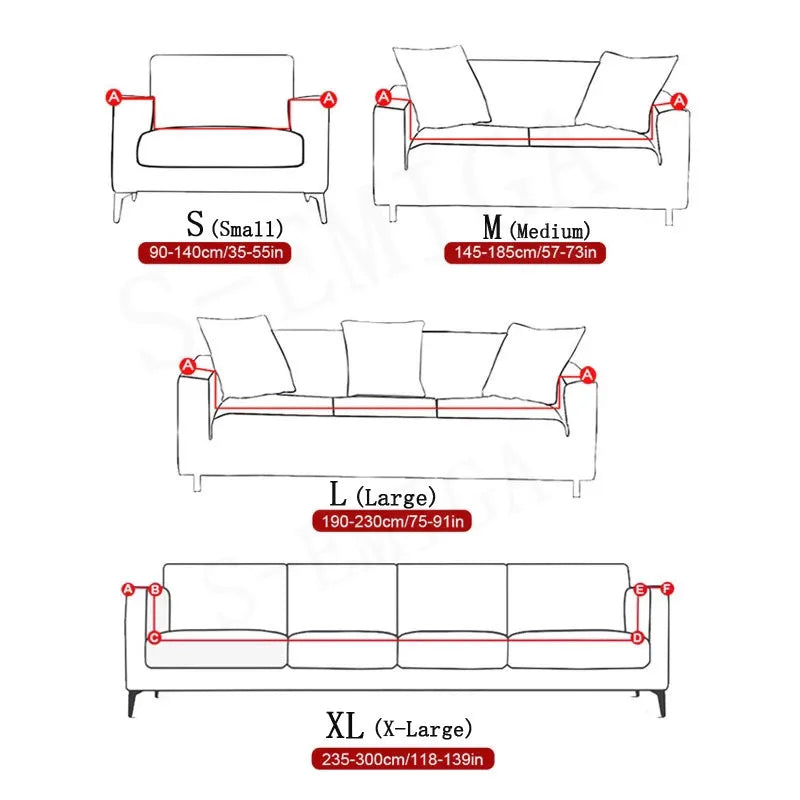 Printed L-Shape Sofa Cover with Elastic Edge