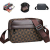 Men's PU Leather Messenger Bag with Plaid Accent