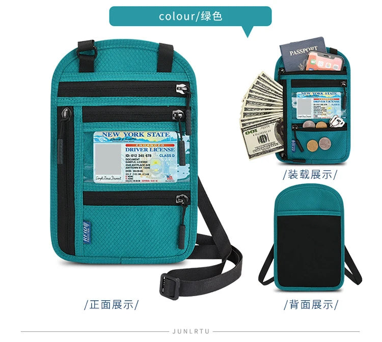 RFID Blocking Neck Wallet for Travel