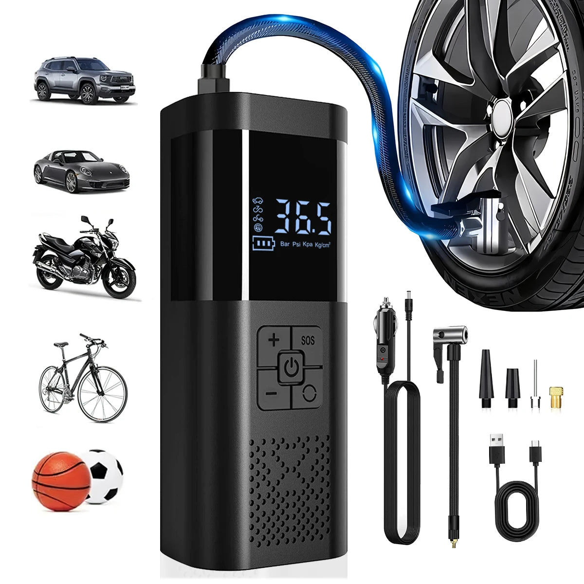 Portable Tire Inflator and Air Compressor