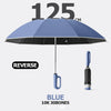 Auto Reverse-Folding Umbrella with Reflective Stripe & Carabiner Handle