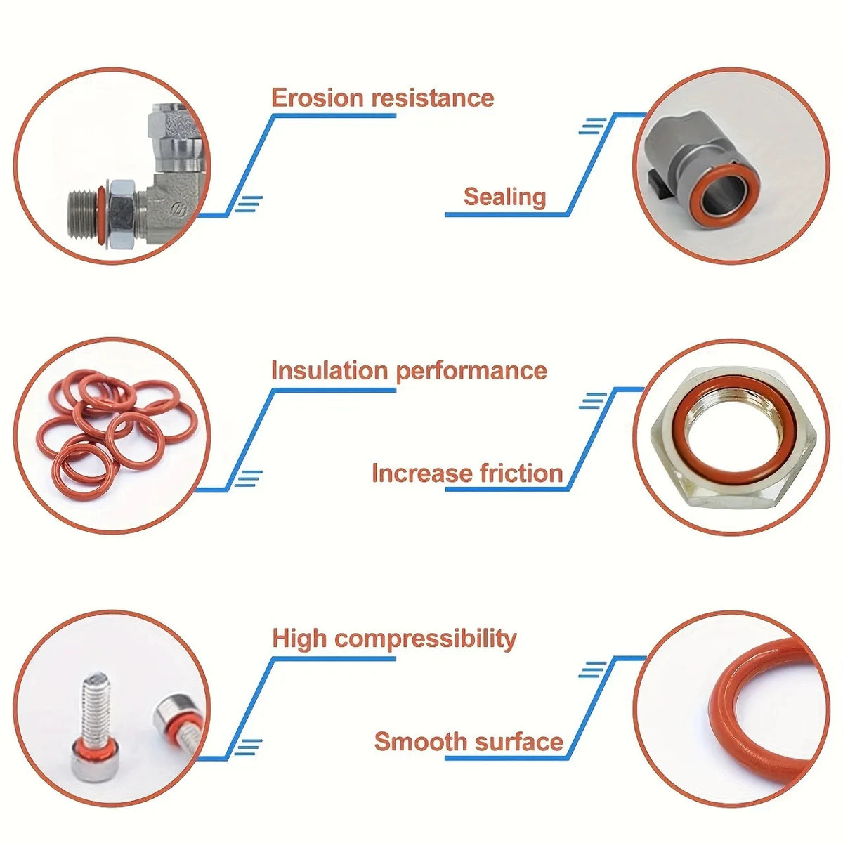 Silicone O-Ring Assortment Kit for Plumbing, Auto Repair, and Sealing Applications
