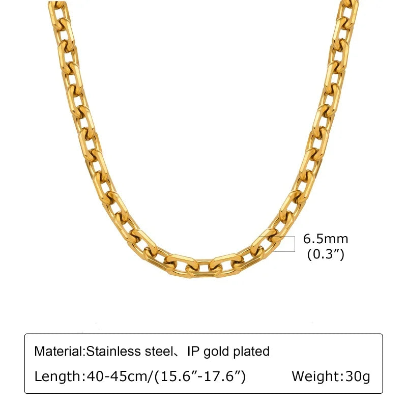 Chunky Gold Plated Stainless Steel Link Necklace