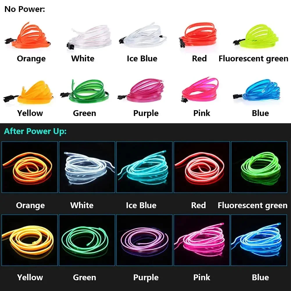Flexible USB LED Neon Strip Light for Car & Home