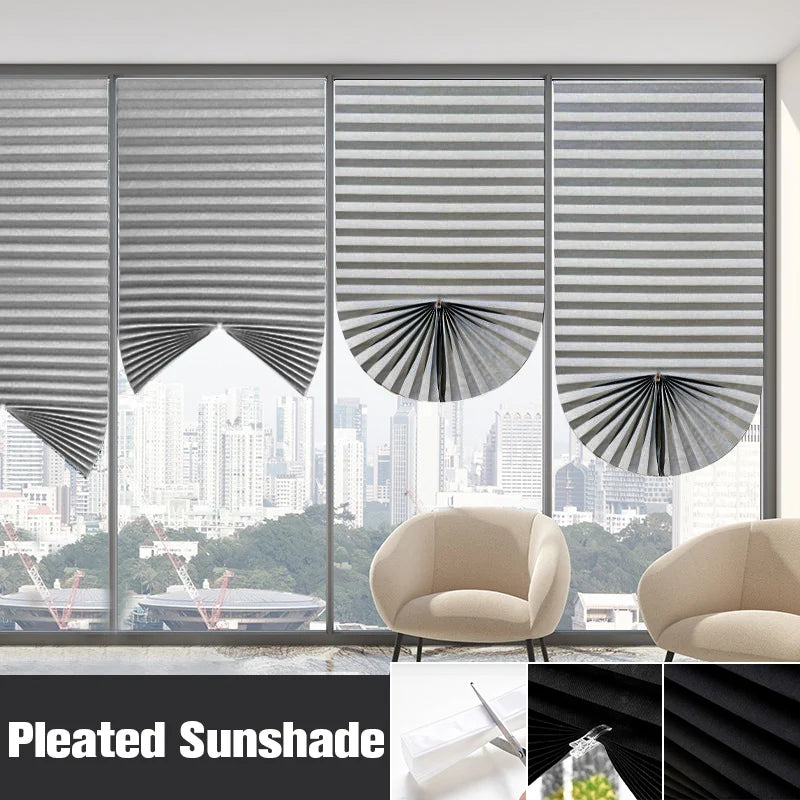 Self-Adhesive Pleated Blackout Blinds