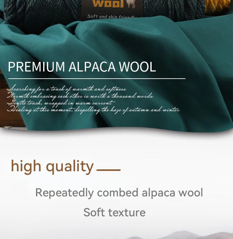 Chunky Alpaca Wool Knitting Yarn – 500g Multi-Color Set for Cozy Winter Projects