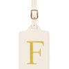 Personalized Embroidered Leather Luggage Tag with Letter Initial