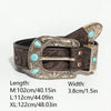 Vintage PU Leather Belt with Carved Buckle for Women