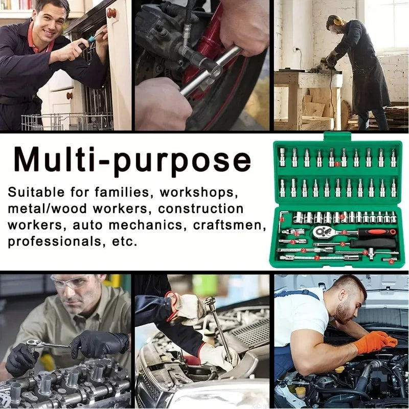 46-Piece Compact Socket Wrench Set