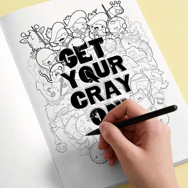 Adult Decompression Graffiti Coloring Book with 22 Unique Patterns