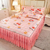 4-Piece Royal Blue Bedding Set with Bed Skirt and Pillow Covers