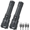 Rechargeable LED Flashlight with Zoom Lens