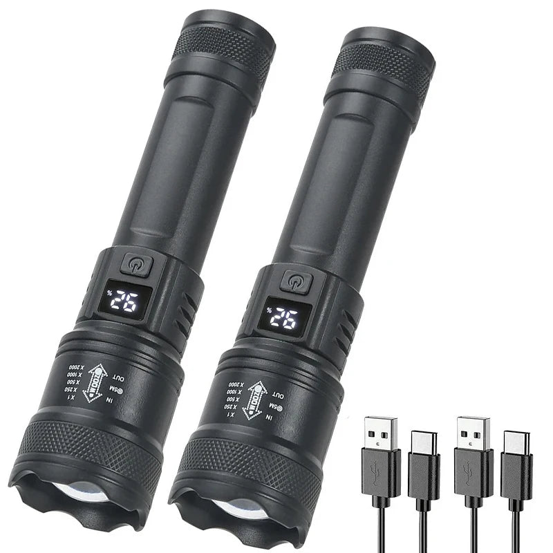 Rechargeable LED Flashlight with Zoom Lens