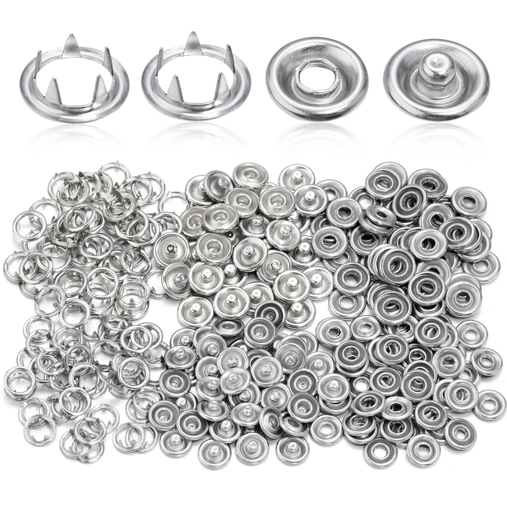 Iron Snap Buttons for DIY Sewing (Set of 50)