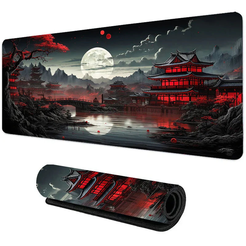 Large Non-Slip Mouse Pad with Night Moonlight Design