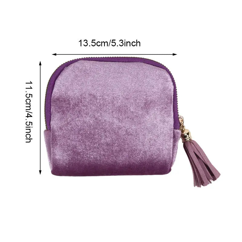 Velvet Jewelry Storage Pouch with Tassel — Travel Organizer for Rings, Bracelets & More