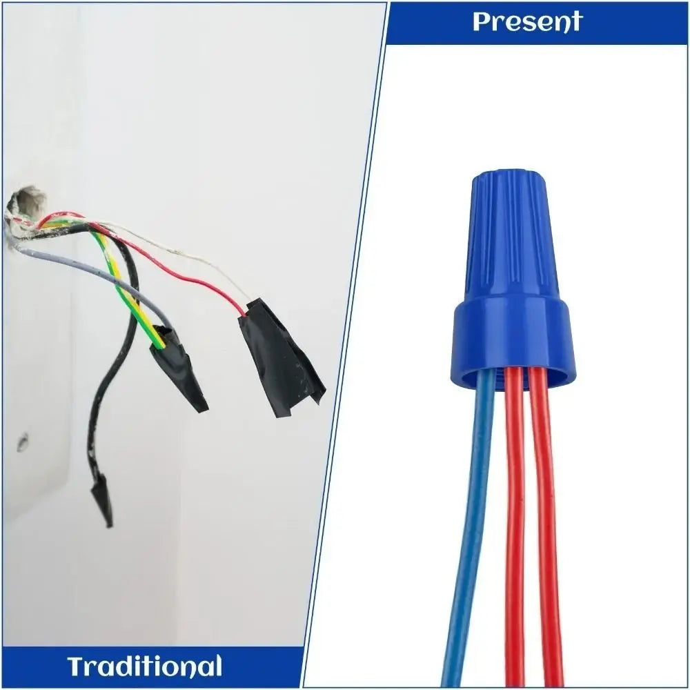 Comparison of present and traditional color-coded twist-on wire connectors for electrical wiring.