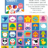 A set of 15 large color visual cards for baby visual stimulation featuring various shapes and objects.