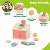 Montessori 4-in-1 Wooden Color Sorting & Shape Matching Box for Toddlers