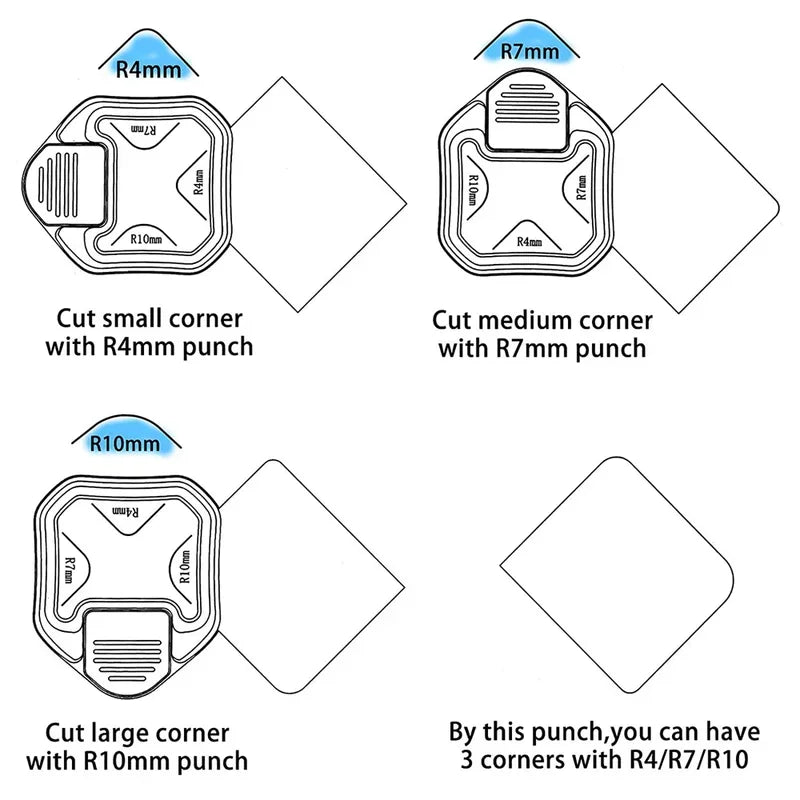 3-in-1 Corner Rounder Punch for Cards, Scrapbooking & Crafts
