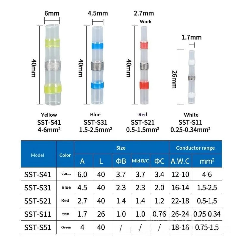 Waterproof Heat Shrink Solder Wire Connectors